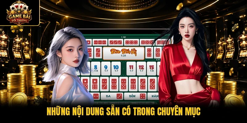 Những nội dung sẵn có trong chuyên mục